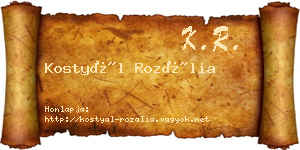 Kostyál Rozália névjegykártya