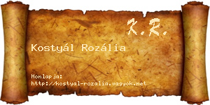 Kostyál Rozália névjegykártya