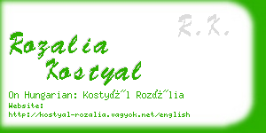 rozalia kostyal business card